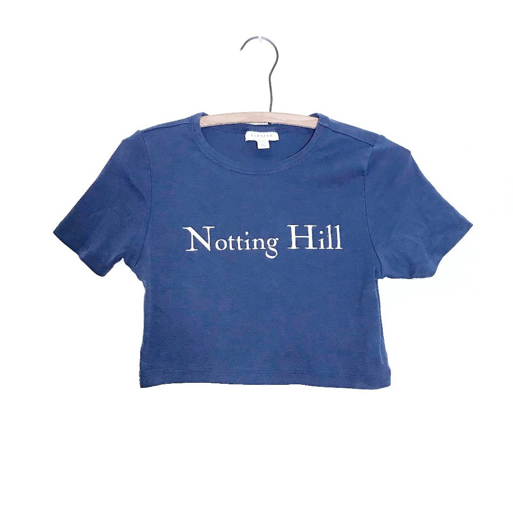 Topshop Notting Hill Cropped Tee Navy Blue